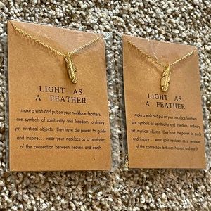 NWT Set-Of-2 Gold Feather Best Friend Necklaces